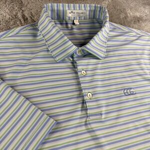 Peter Millar Summer Comfort Polo Men's L Stripe Stretch Performance Golf Shirt